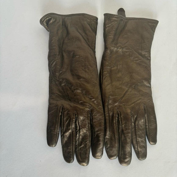 Bronze genuine leather gloves (metallic) - Picture 1 of 5